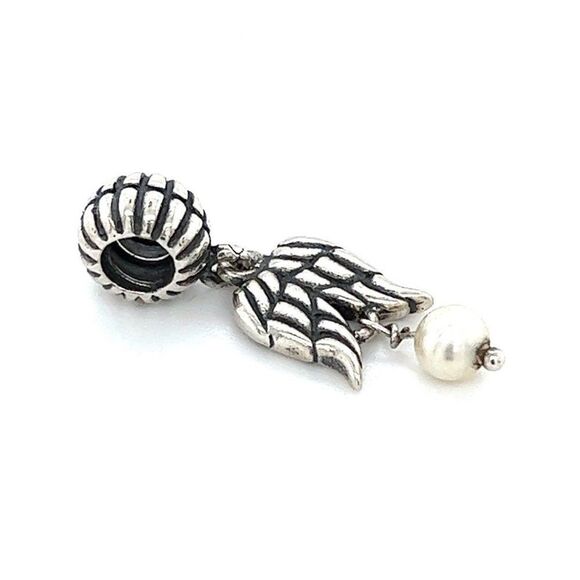 Pandora Pearl Wing Dangle Charm - Picture 1 of 4